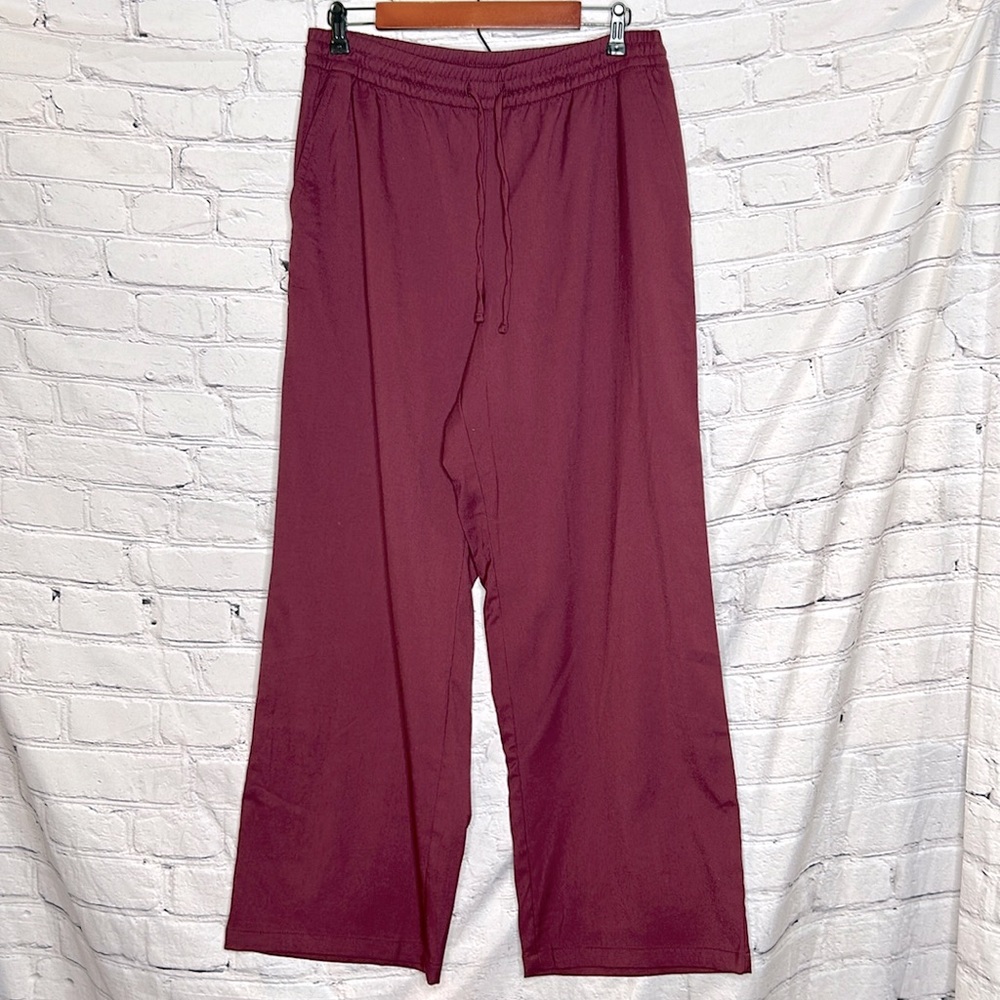 GAP Burgundy Jersey Elastic Waist Pants Size Large Excellent Condition